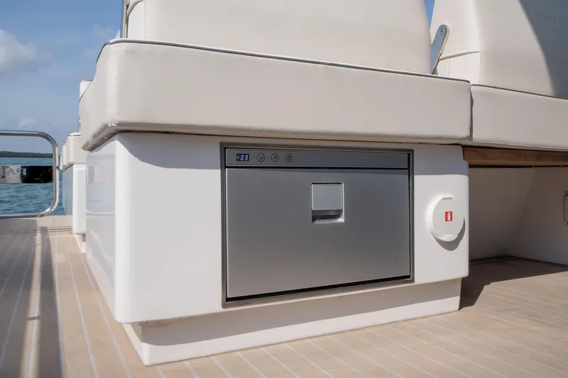 Slide: The Image of 2024 Pardo Yachts P43 cruising on open water, showcasing sleek design and luxury features. - 15