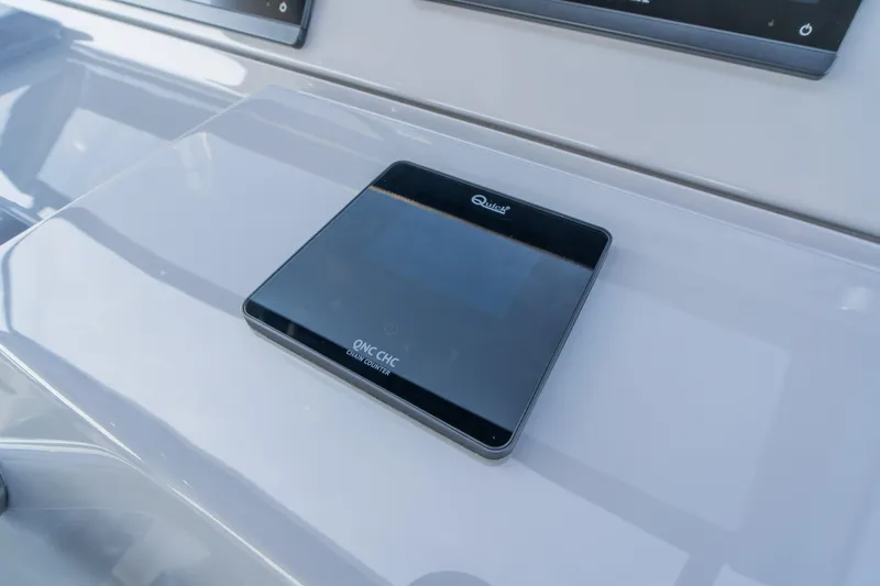 Slide: The Image of Luxurious 2024 Pardo Yachts P43 deck with elegant seating and scenic waterfront view. - 26