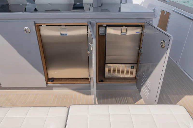 Slide: The Image of 2024 Pardo Yachts P43 luxury yacht with spacious deck and sunbathing area. - 31