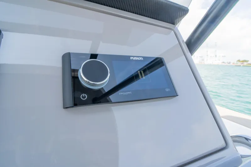 Slide: The Image of 2024 Pardo Yachts P43 cockpit with modern controls and luxurious seating. - 25