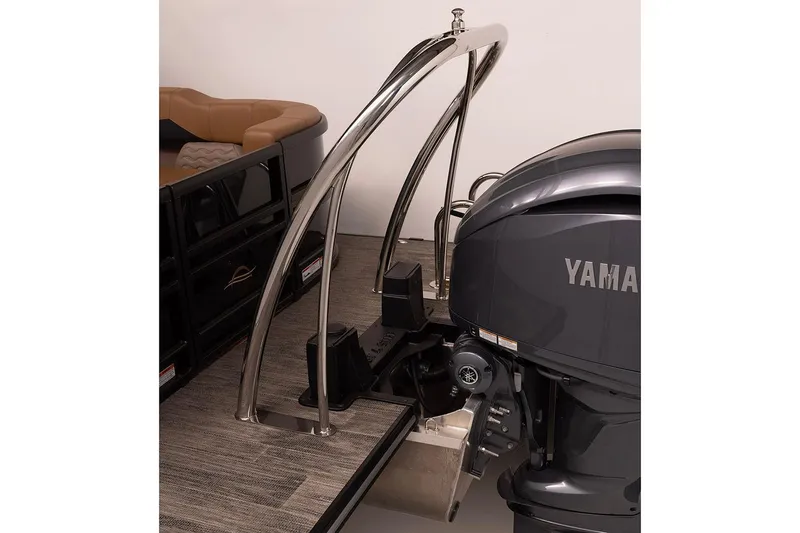 Slide: The Image of Manufacturer Provided Image: 2026 SunCatcher Diamond Elite 324 RC boat with Yamaha engine, rear view. - 15