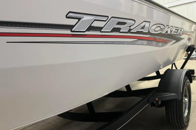 Slide: The Image of 2022 Tracker Pro Guide V-16 WT boat on trailer, side view. - 52
