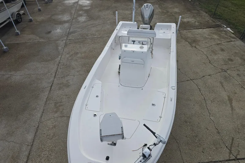 Slide: The Image of 2011 Tidewater 2400 Bay Max boat on concrete surface, aerial view. - 15