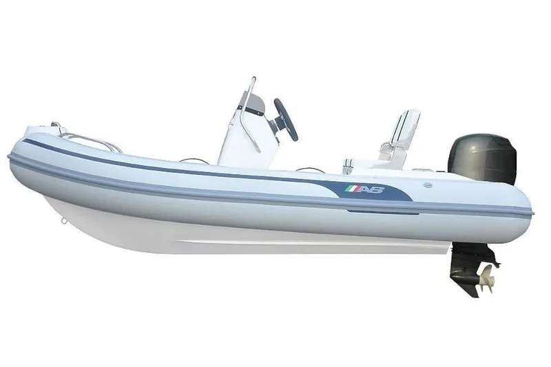 Slide: The Image of 2024 AB Inflatables Oceanus 12 VST with Yamaha 50HP, sleek design, side view. - 8
