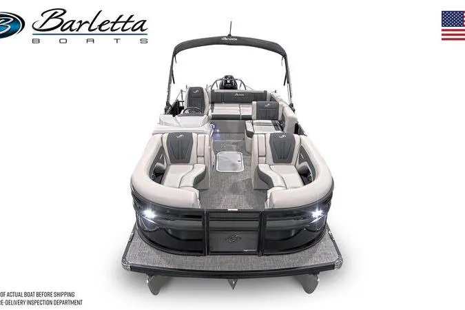 Slide: The Image of 2026 Barletta Corsa 23U pontoon boat with sleek design and luxurious seating. - 11
