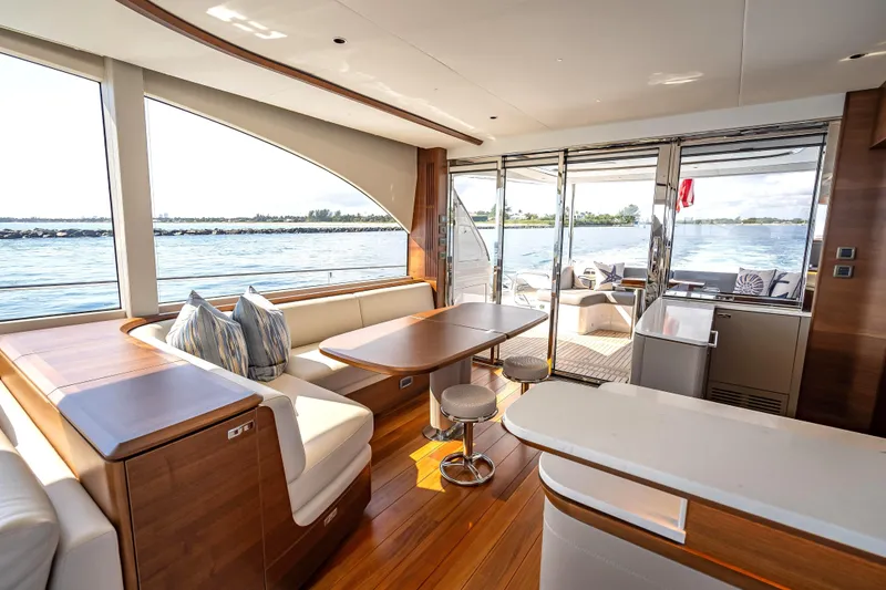 Slide: The Image of Luxurious interior of 2023 Princess Y72 yacht with elegant seating and ocean view. - 20