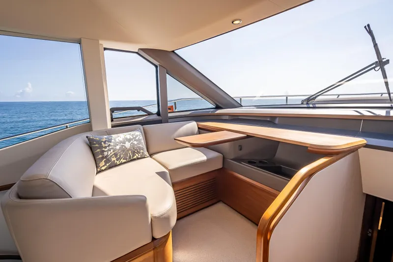 Slide: The Image of Luxurious interior of 2023 Princess Y72 yacht with ocean view and elegant seating. - 21