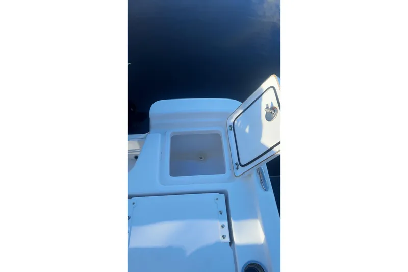 Slide: The Image of 2019 Sea Fox 200 Viper boat with open storage compartment on deck. - 12