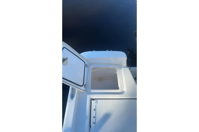 Slide: The Image of Open storage compartment on 2019 Sea Fox 200 Viper boat, near calm water. - 15