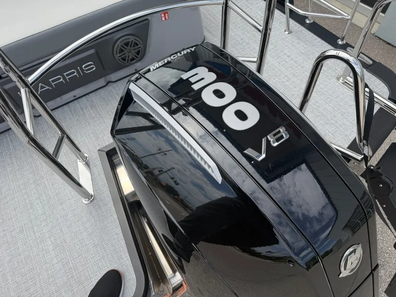 Slide: The Image of Harris Solstice DC 250 with Mercury V8 engine, year 2026. - 13