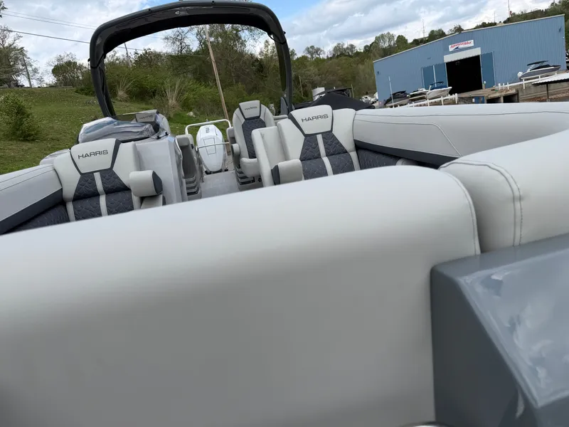 Slide: The Image of Interior view of the 2026 Harris Grand Mariner 270 pontoon boat. - 24