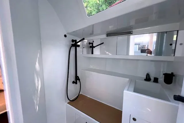 Slide: The Image of Modern bathroom interior in 2024 Neo 43 Romo, featuring sleek fixtures and minimalist design. - 14