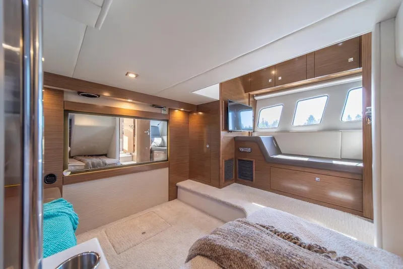 Slide: The Image of Luxurious interior of 2017 Cruisers Yachts 45 Cantius with modern design and ample natural light. - 35