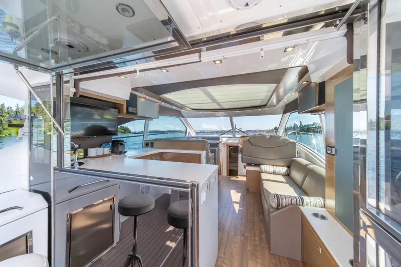Slide: The Image of Luxurious interior of 2017 Cruisers Yachts 45 Cantius with modern amenities and scenic views. - 15