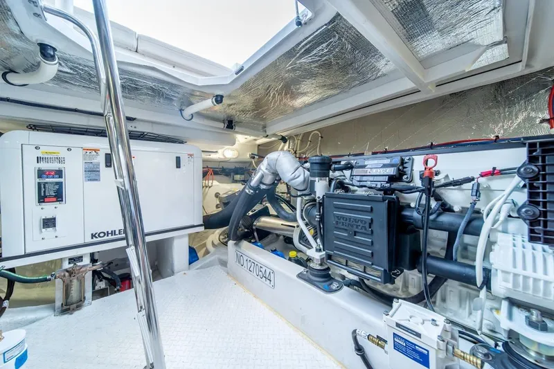 Slide: The Image of Engine room of 2017 Cruisers Yachts 45 Cantius with Kohler generator and Volvo Penta engine. - 38