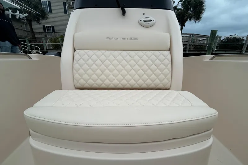 Slide: The Image of 2025 Grady-White Fisherman 236 boat seat with quilted upholstery design. - 19