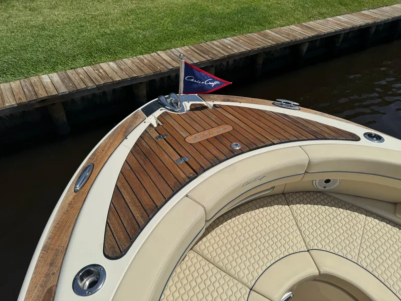 Slide: The Image of 2020 Chris-Craft Launch 31 GT boat with teak deck and elegant seating. - 88