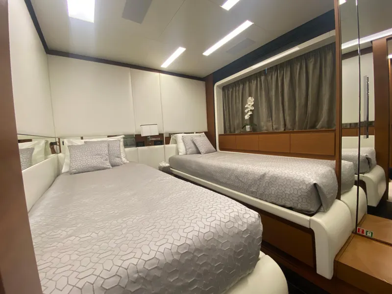 Slide: The Image of Luxurious twin bedroom on 2014 Azimut 100 Grande yacht with modern decor. - 29