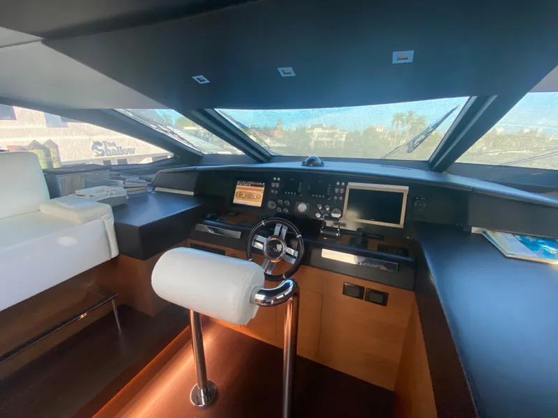 Slide: The Image of Helm station of 2014 Azimut 100 Grande yacht with modern navigation equipment. - 31