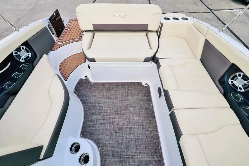 Slide: The Image of 2019 Bryant Potenza boat interior with beige seating and modern design. - 44