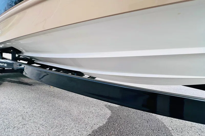 Slide: The Image of 2019 Bryant POTENZA 270 boat hull on trailer, close-up view. - 84