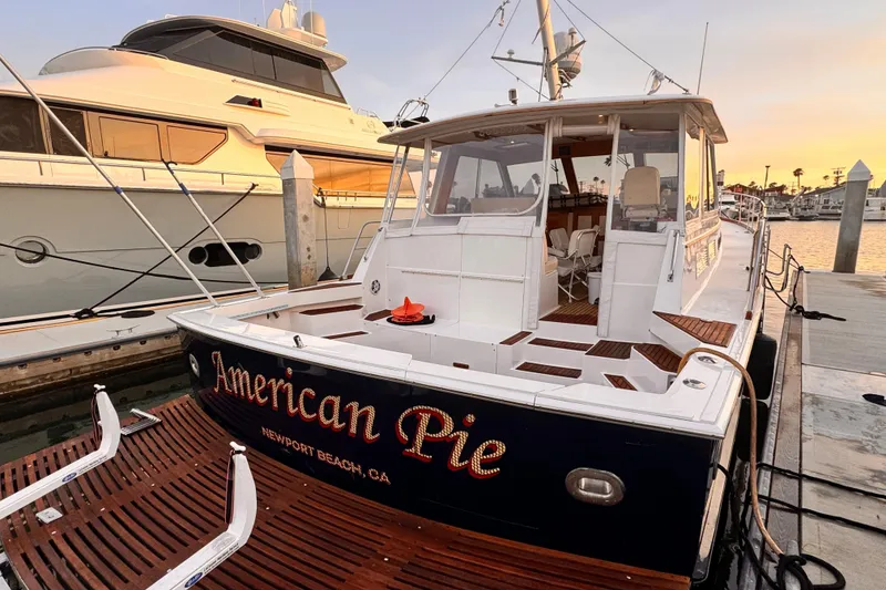 Slide: The Image of Grand Banks East Bay 49 yacht docked, 2000 model. - 36