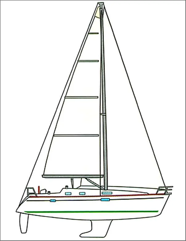 Slide: The Image of Bow of a 2001 Beneteau 331 sailboat. - 7