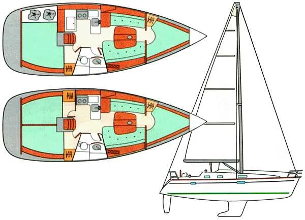 Slide: The Image of Diagram of a 2001 Beneteau 331 sailboat. - 8