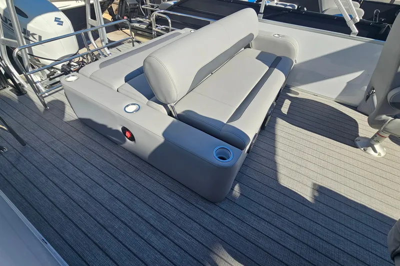 Slide: The Image of 2026 Bentley Pontoons Legacy 223 Swingback with sleek seating and modern design. - 18