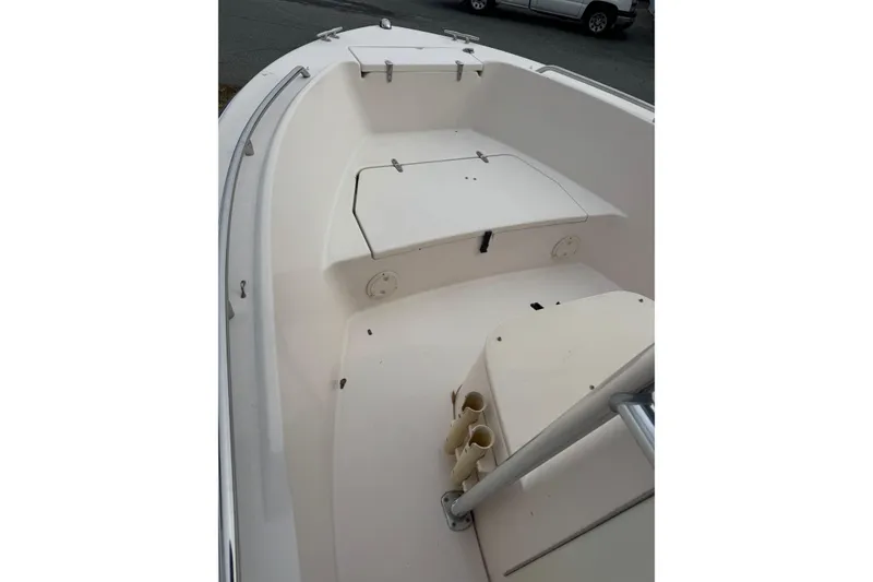 Slide: The Image of 2008 Grady White 180 Sportsman boat interior, featuring a clean, spacious deck layout. - 8