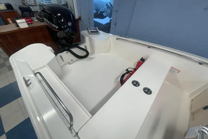 Slide: The Image of Interior of 2026 Boston Whaler 160 Super Sport with Mercury engine. - 13