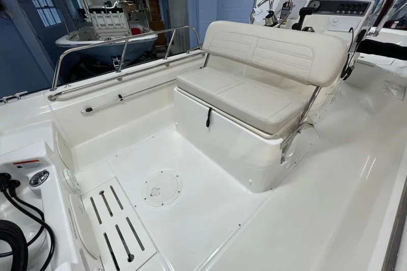 Slide: The Image of Interior of 2026 Boston Whaler 170 Montauk with seating bench. - 12