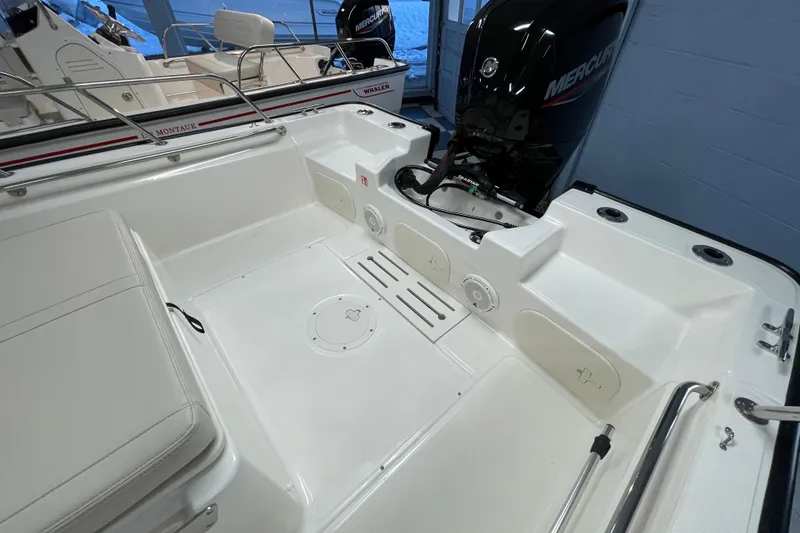 Slide: The Image of Interior of 2026 Boston Whaler 170 Montauk with Mercury engine. - 13