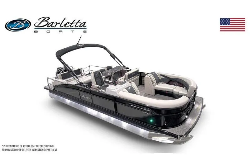 The Image of 2026 Barletta Cabrio 24UE pontoon boat with sleek design and comfortable seating. - 0
