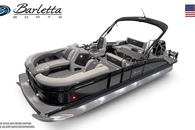Slide: The Image of 2026 Barletta Cabrio 24UE pontoon boat with sleek design and comfortable seating. - 15