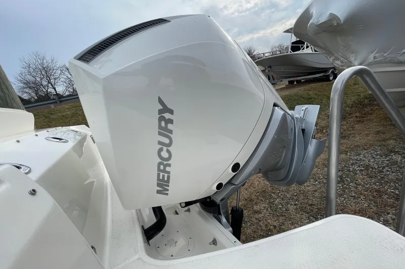 Slide: The Image of Mercury outboard motor on a 2026 Boston Whaler 280 Vantage. - 40