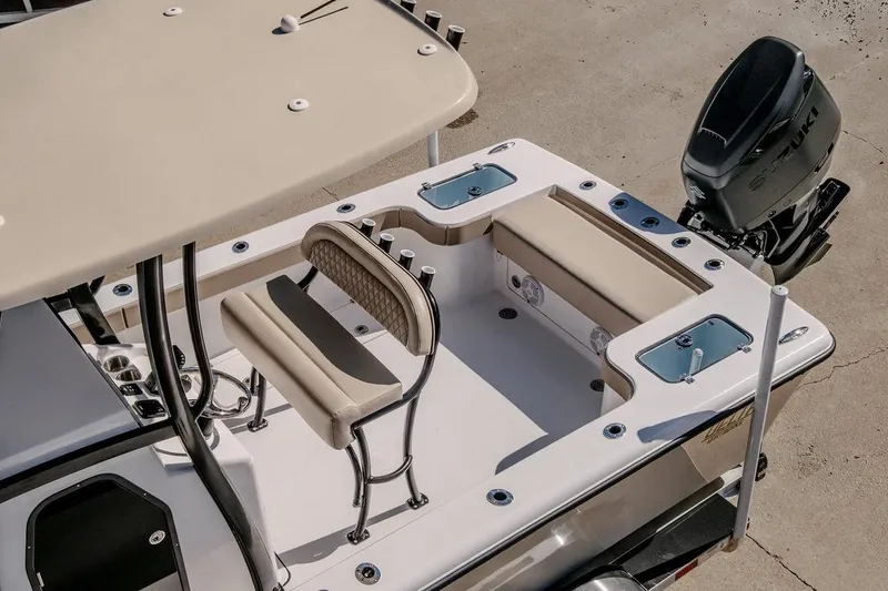 Slide: The Image of Manufacturer Provided Image: 2026 Delta Boatworks Delta D245 with seating and Suzuki outboard motor. - 53