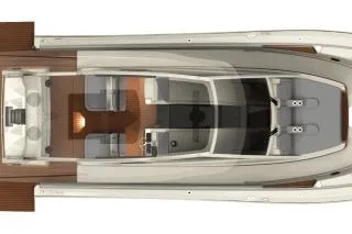 Slide: The Image of Top view of 2023 Scout 530 LXF luxury yacht interior layout. - 78