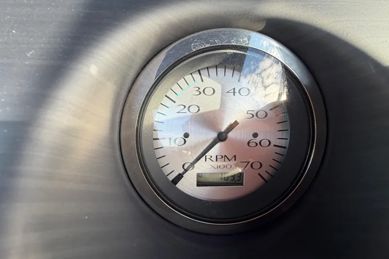 Slide: The Image of Tachometer of 2021 Bennington 20 SV showing RPM reading. - 28