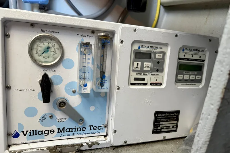 Slide: The Image of Village Marine Tec water purification system on a 2006 Meridian 391 Sedan yacht. - 65