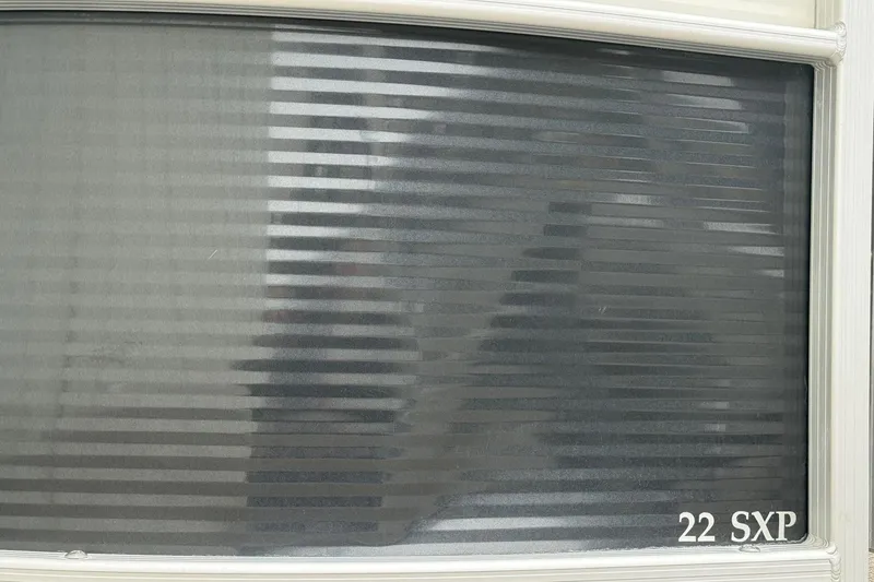 Slide: The Image of Textured window with horizontal lines on a Bennington 22 SSRFBXP, 2020 model. - 19