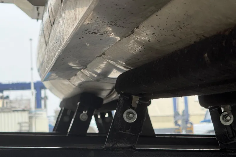 Slide: The Image of Underside view of a 2020 Bennington 22 SSRFBXP boat on a trailer. - 20