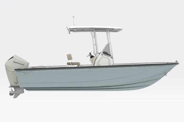 The Image of 2026 Boston Whaler 210 Montauk boat with Mercury engine, side view. - 1