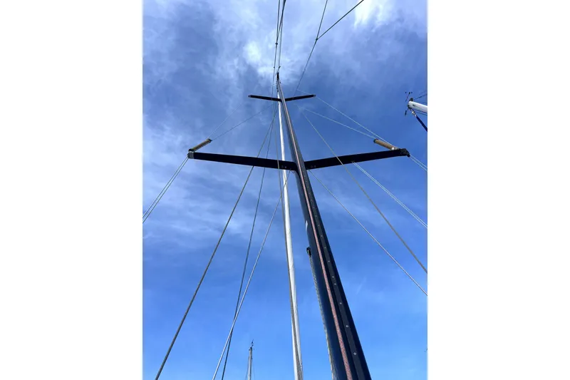 Slide: The Image of Sailboat mast and rigging against a clear blue sky, C&C 110, 2005 model. - 31
