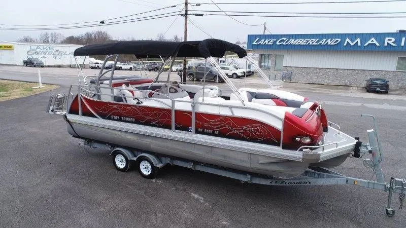 Slide: The Image of 2008 JC 246 IO pontoon boat at Lake Cumberland Marina. - 6