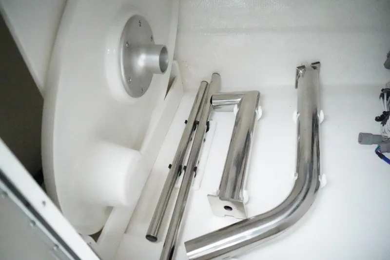 Slide: The Image of Stainless steel components inside 2026 Chaparral 270 OSX boat. - 24