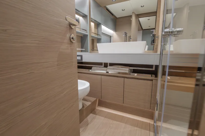 Slide: The Image of Luxurious interior of 2027 Pardo Yachts GT75 with panoramic city views. - 20