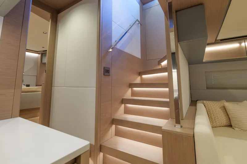 Slide: The Image of Luxurious interior of 2027 Pardo Yachts GT75 with modern helm and seating. - 26