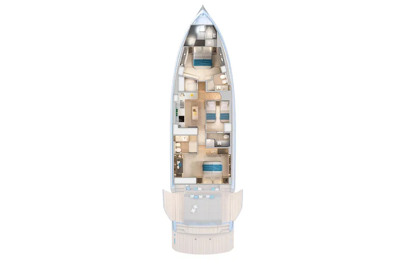 Slide: The Image of Luxurious bedroom interior of 2027 Pardo Yachts GT75, featuring modern design and ambient lighting. - 41