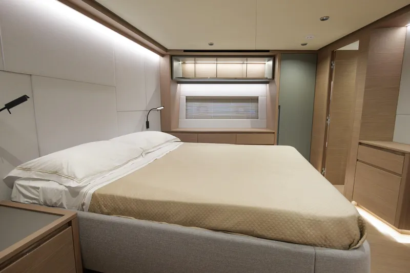 Slide: The Image of 2027 Pardo Yachts GT75 cruising on open water, showcasing sleek design and luxury features. - 6